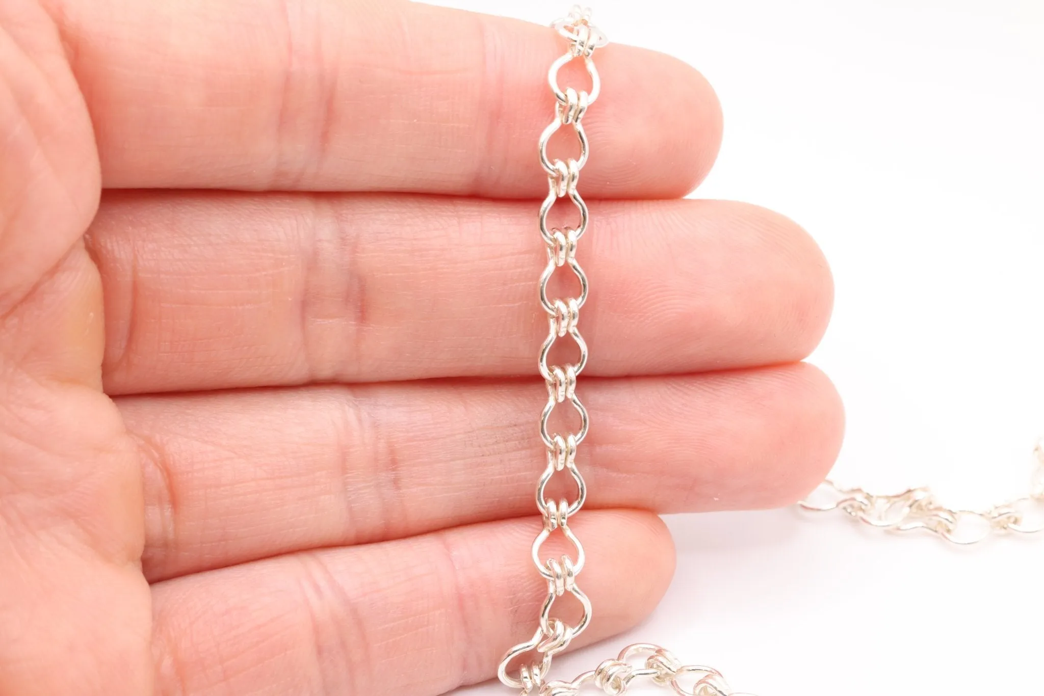 5mm Ladder Chain, Sterling Silver, Pay Per Foot, Jewelry Making Chain