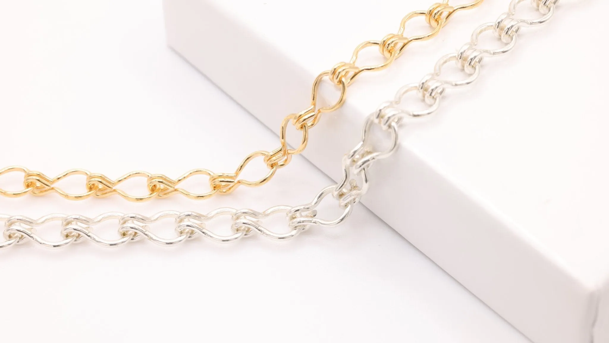 5mm Ladder Chain, Sterling Silver, Pay Per Foot, Jewelry Making Chain