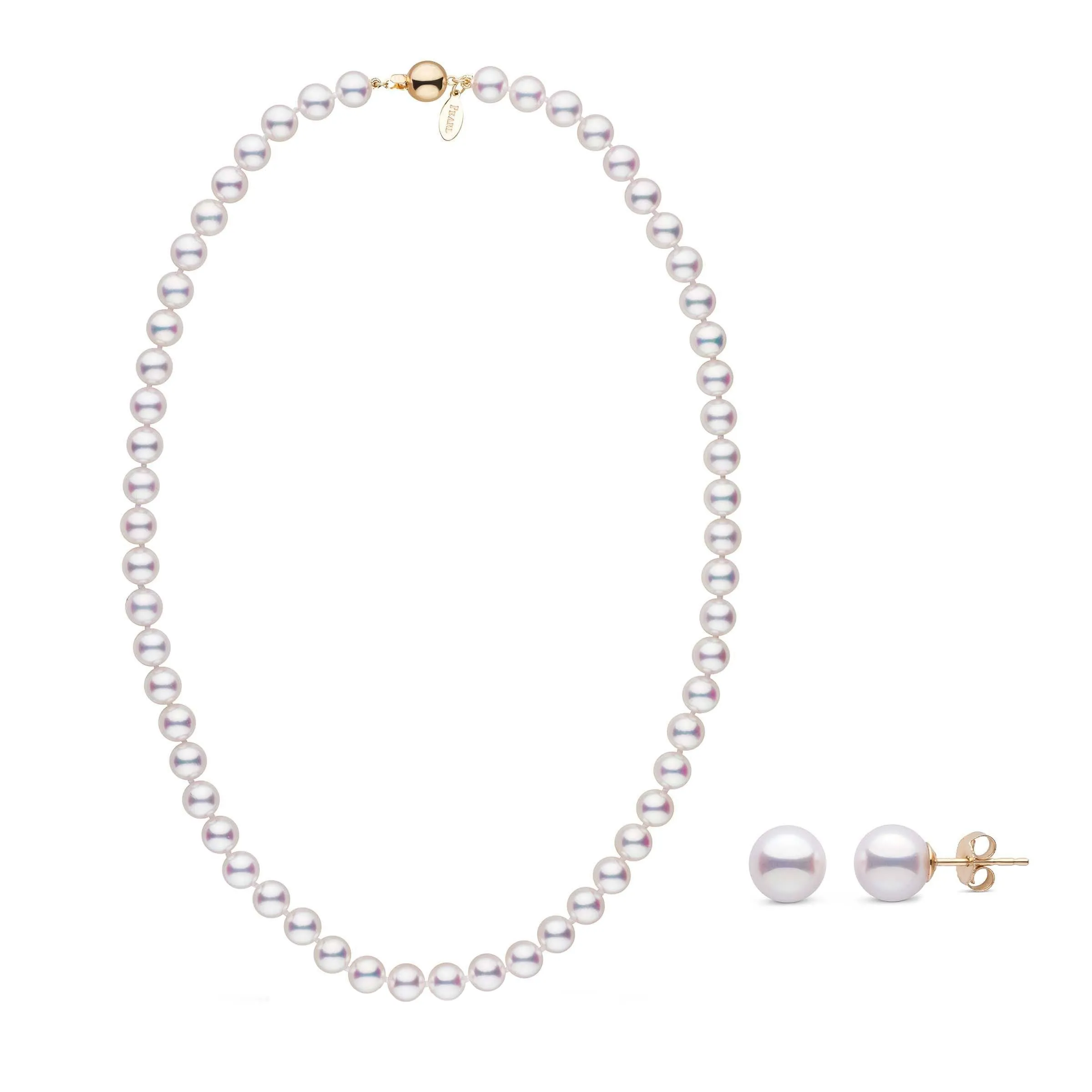 7.0-7.5 mm White Hanadama Akoya Pearl Set