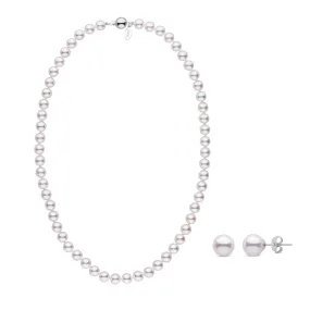 7.0-7.5 mm White Hanadama Akoya Pearl Set