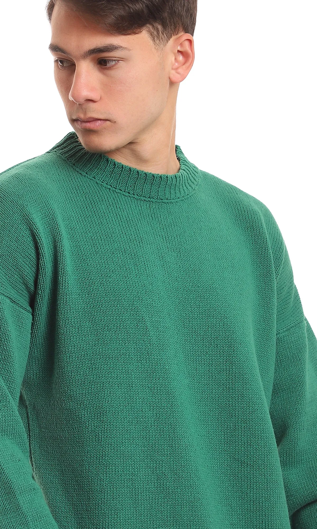 98067 Medium Green Slip On Knitted Pullover