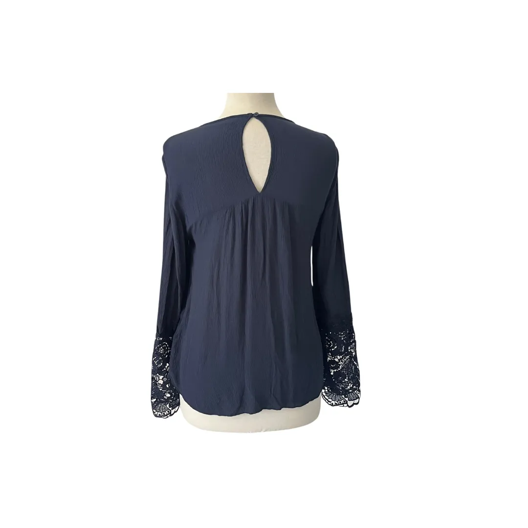 Abercrombie & Fitch Navy Lace Top | Gently Used |