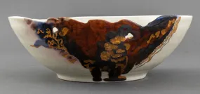 Abstract Glaze Porcelain Bowl