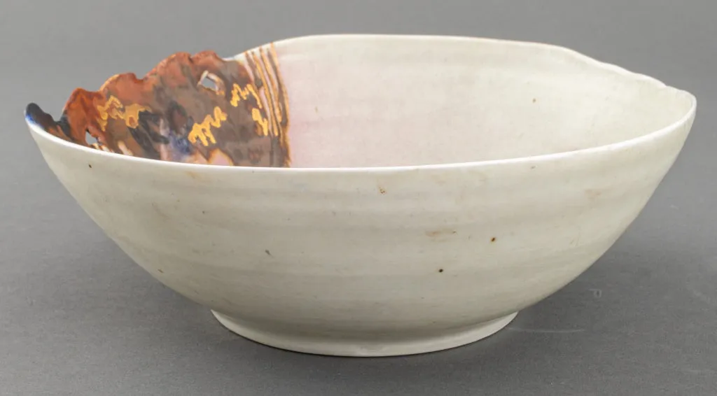 Abstract Glaze Porcelain Bowl