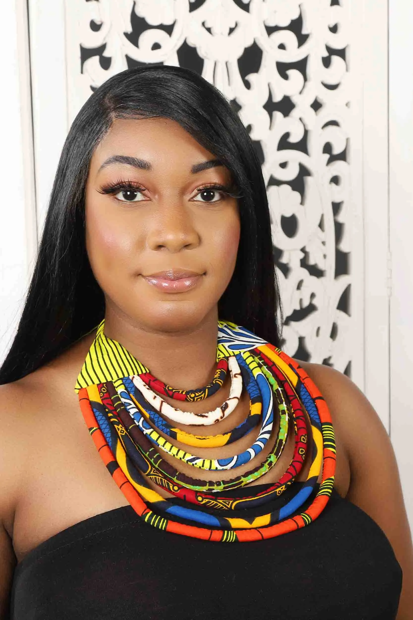 African Print Layered Necklace (Multicolor Set A)