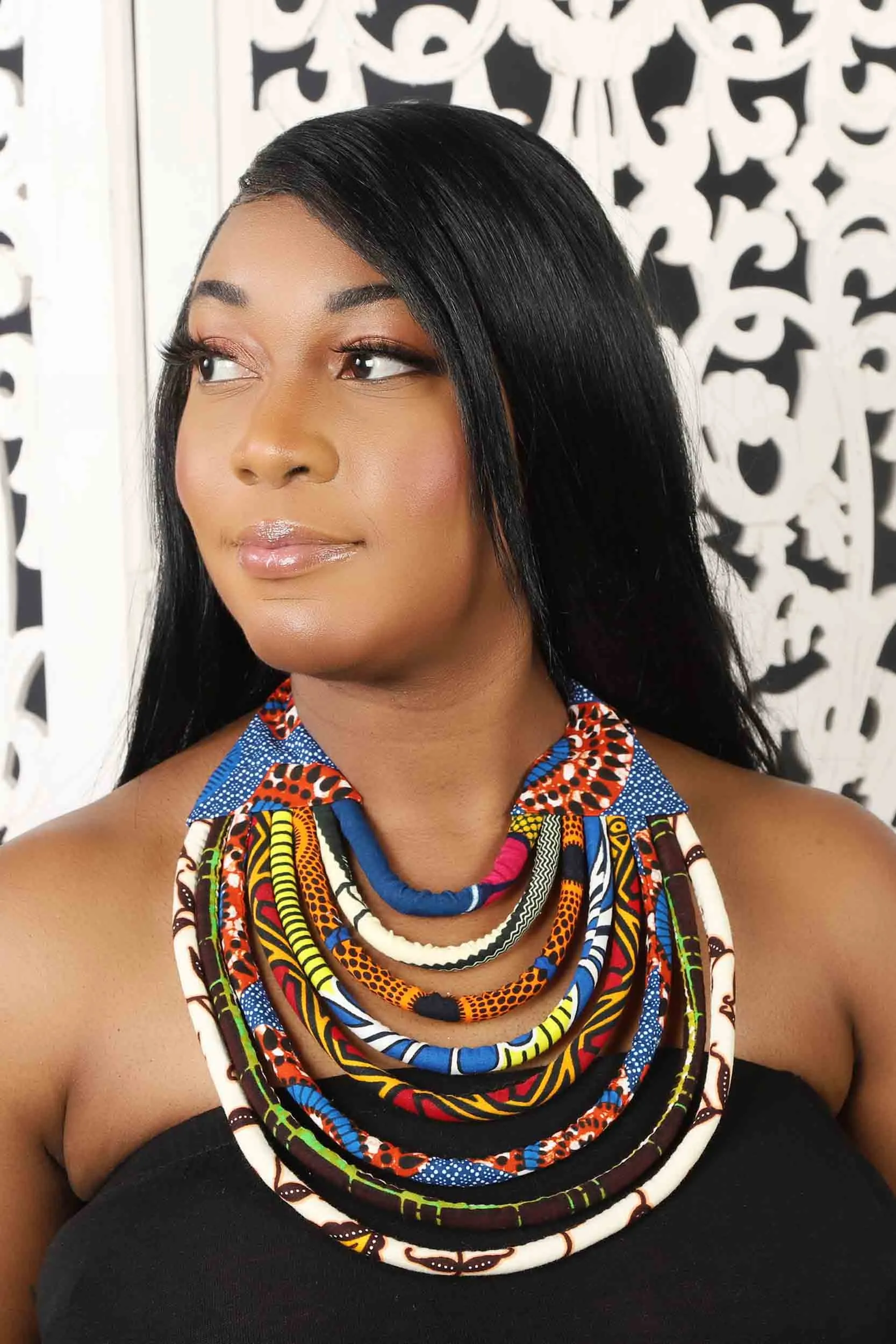 African Print Layered Necklace (Multicolor Set A)