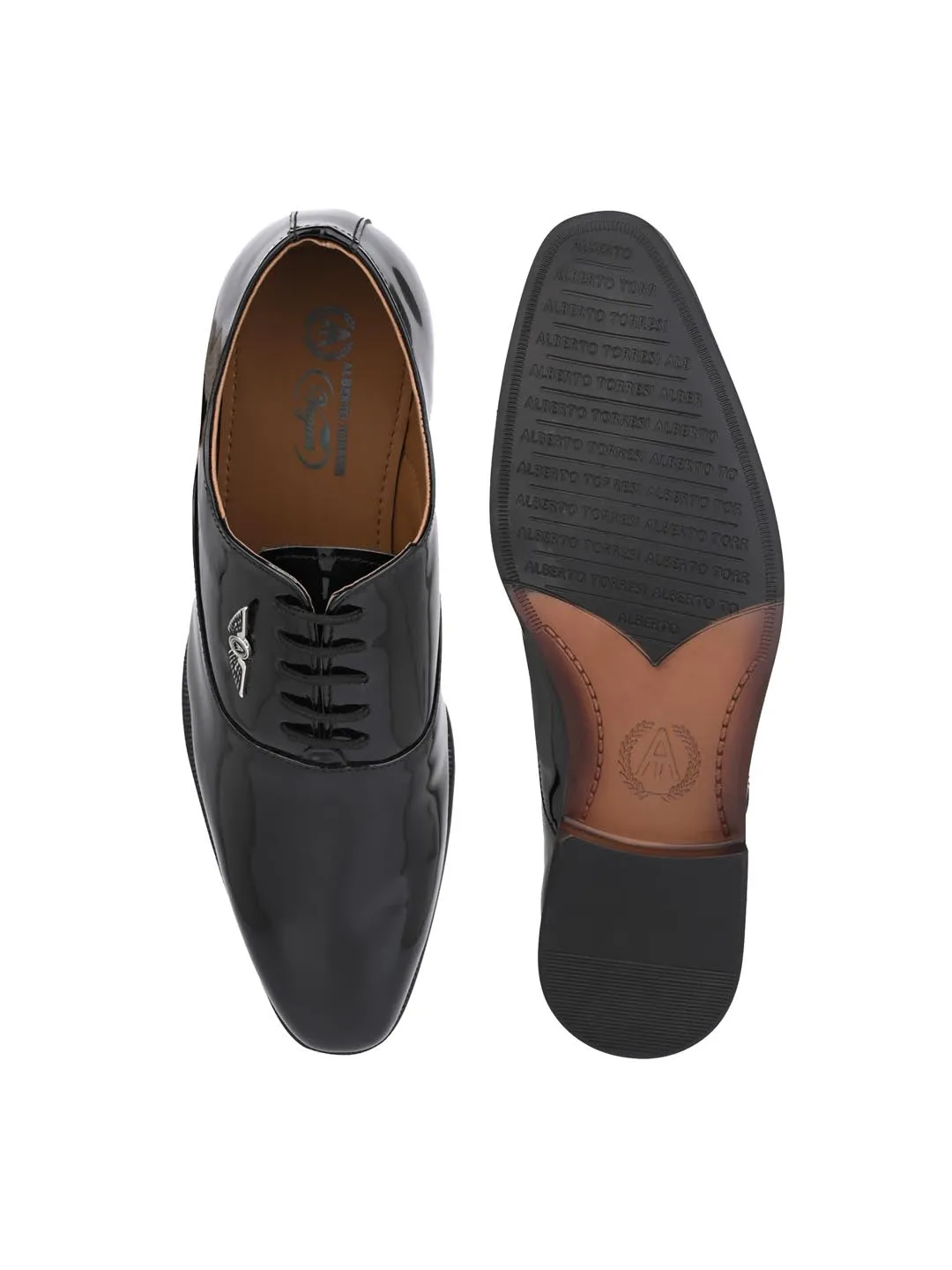 Alberto Torresi Black Patent Lace up Formal Shoes