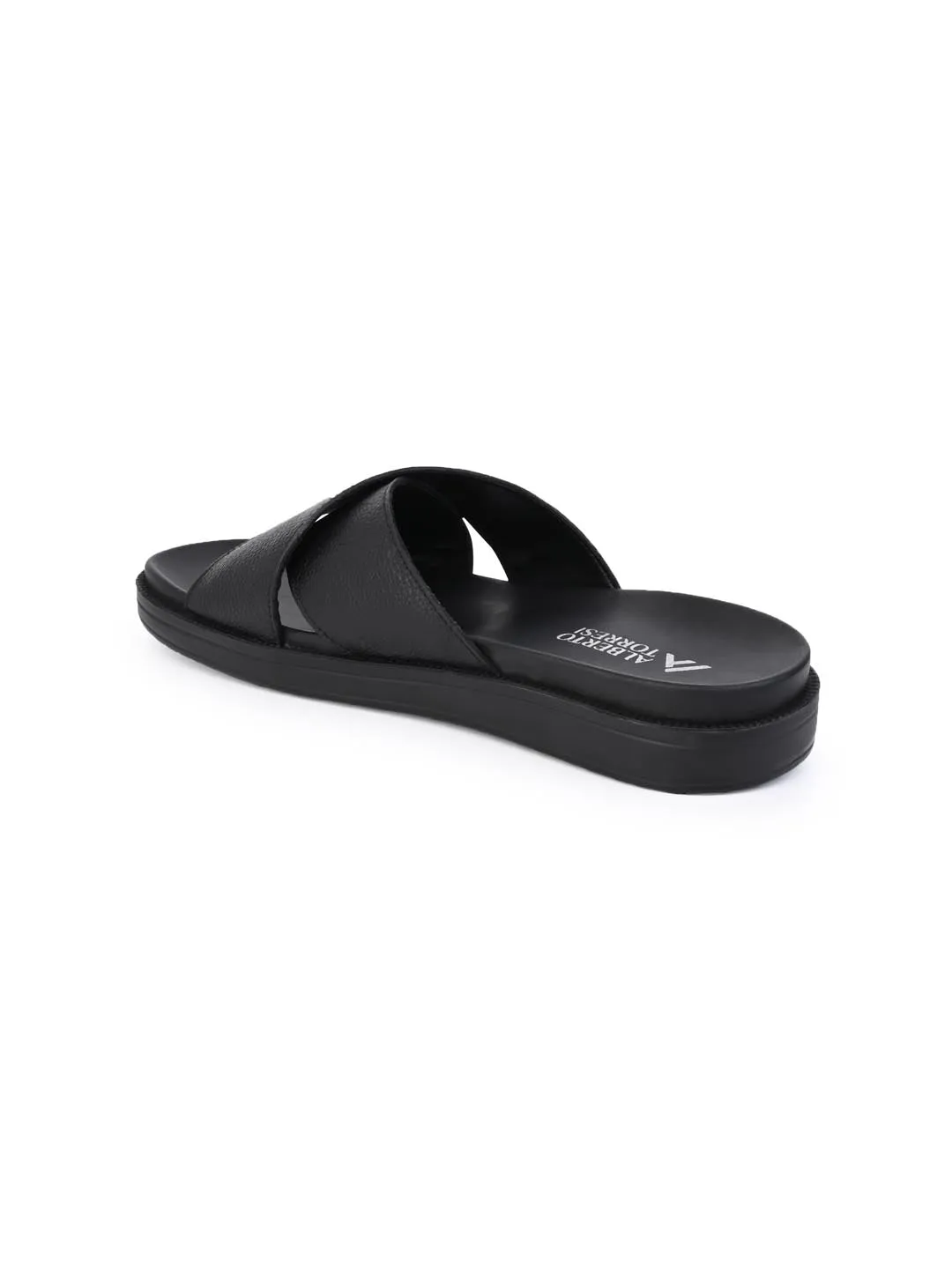 Alberto Torresi Deriko Black Genuine Leather Flats