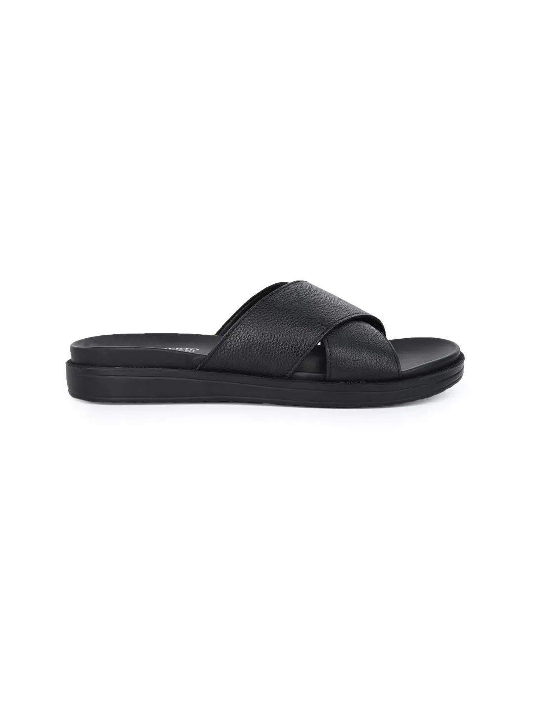 Alberto Torresi Deriko Black Genuine Leather Flats