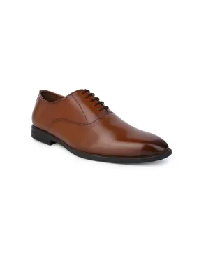 Alberto Torresi Formal/Suit Wear Tan Synthetic Lace Up With Minimalistic Laser Branding