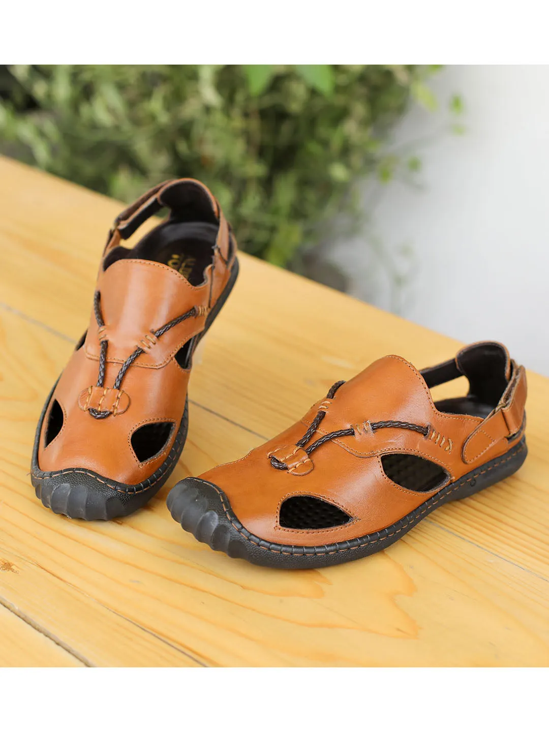 Alberto Torresi Mens Cognac Mathew Sandals