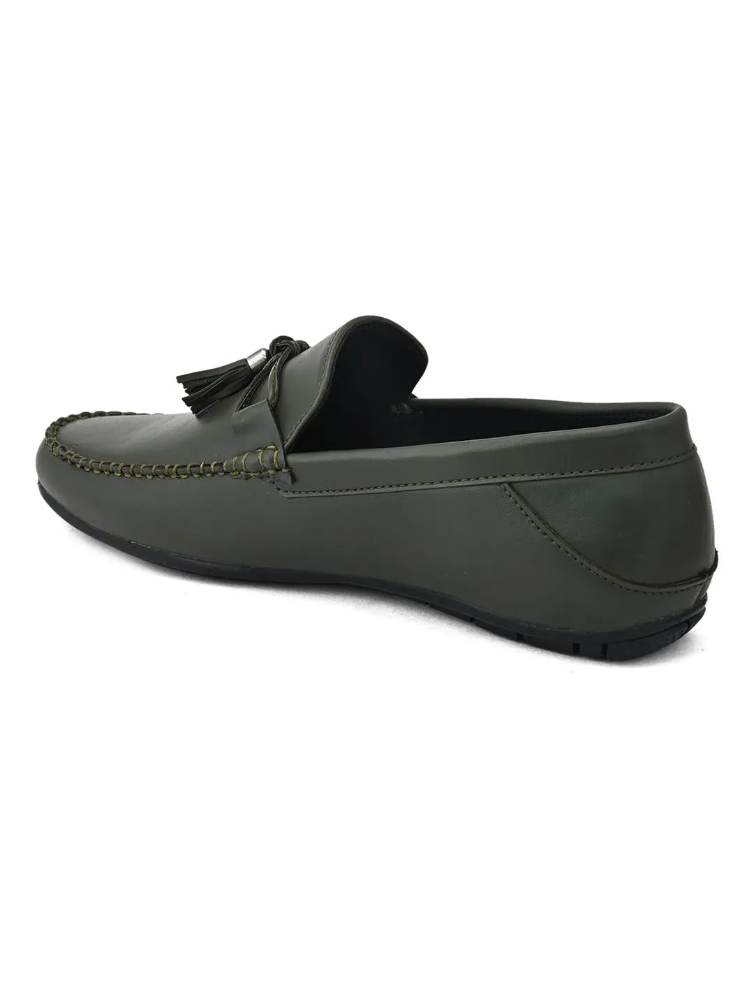 Alberto Torresi Synthetic Green Loafers For Men