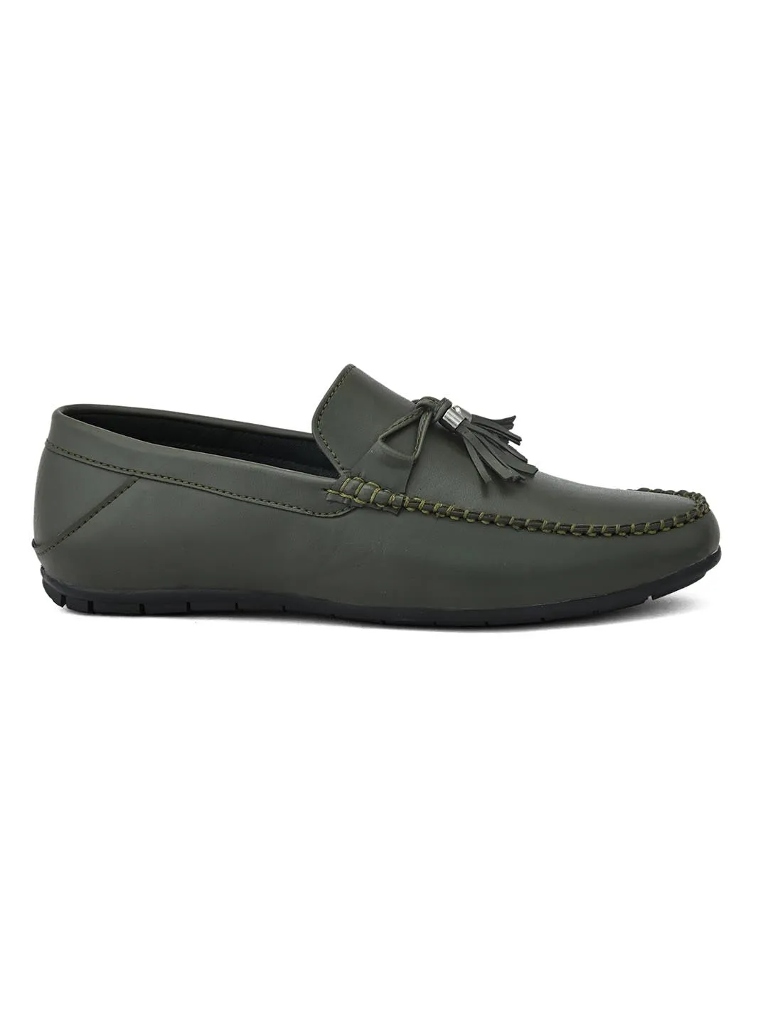 Alberto Torresi Synthetic Green Loafers For Men