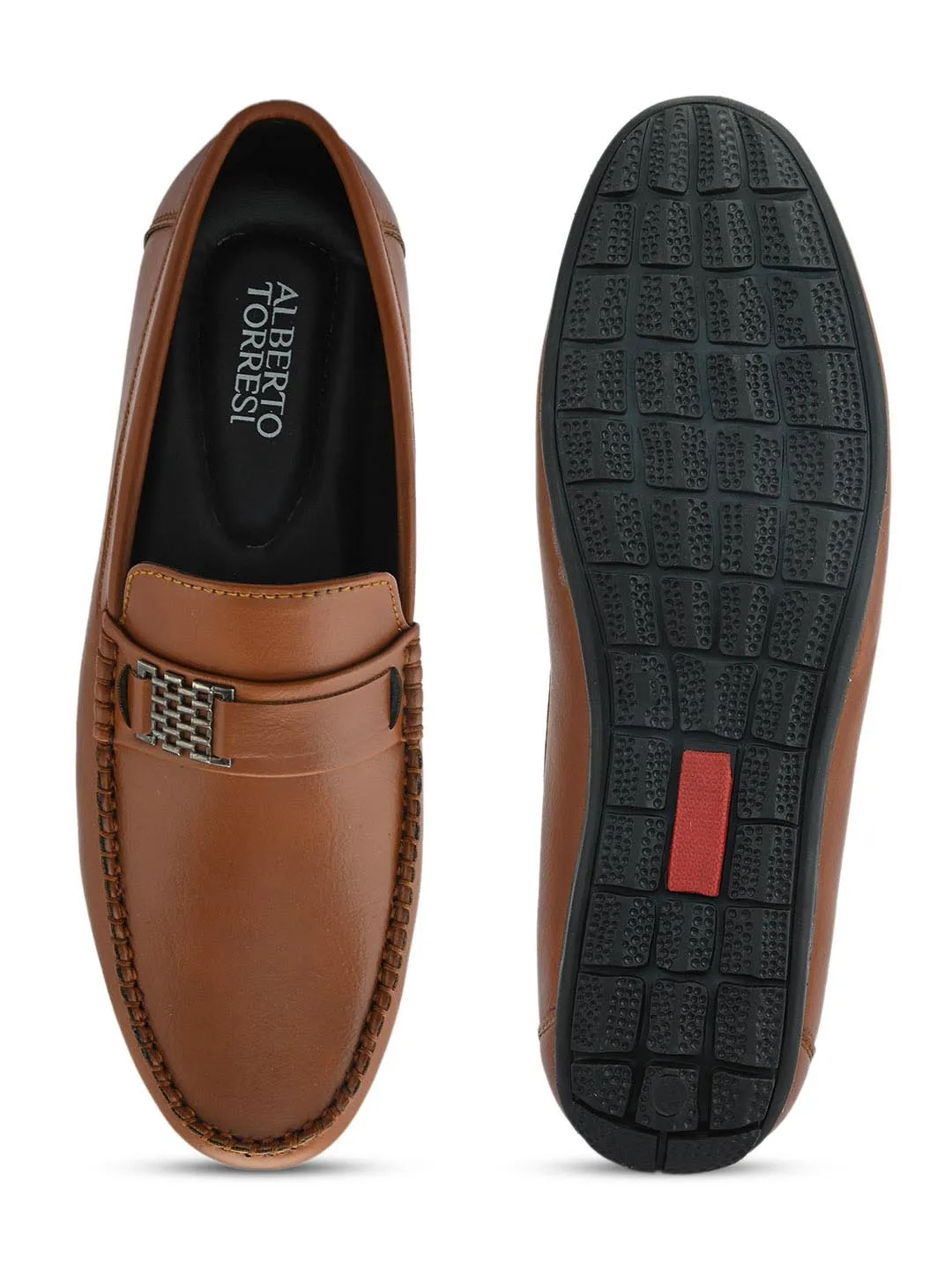 Alberto Torresi Synthetic Tan Loafers For Men