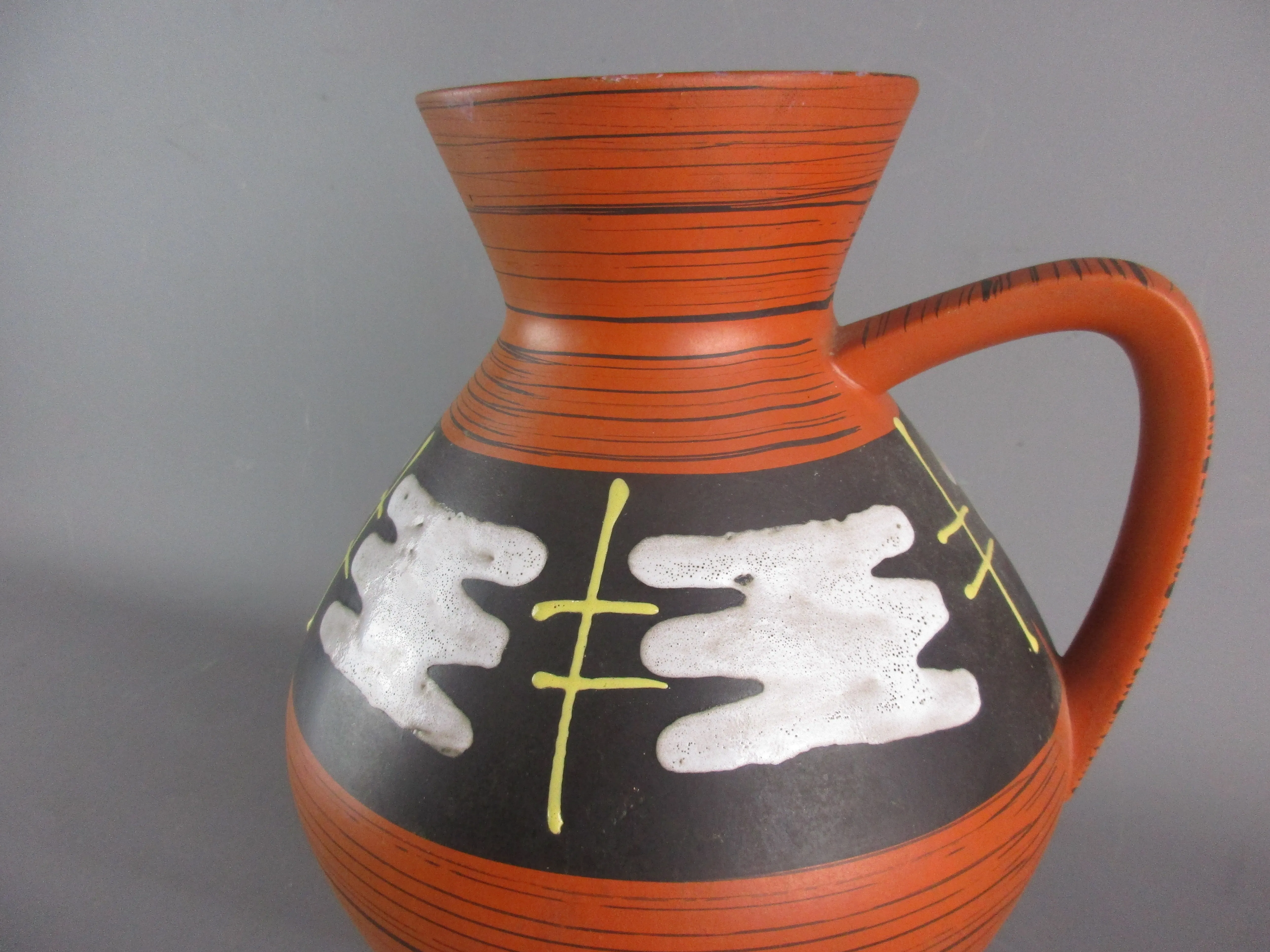 An Austrian Studio Pottery Abstract Design Jug / Vase Vintage Circa 1970's