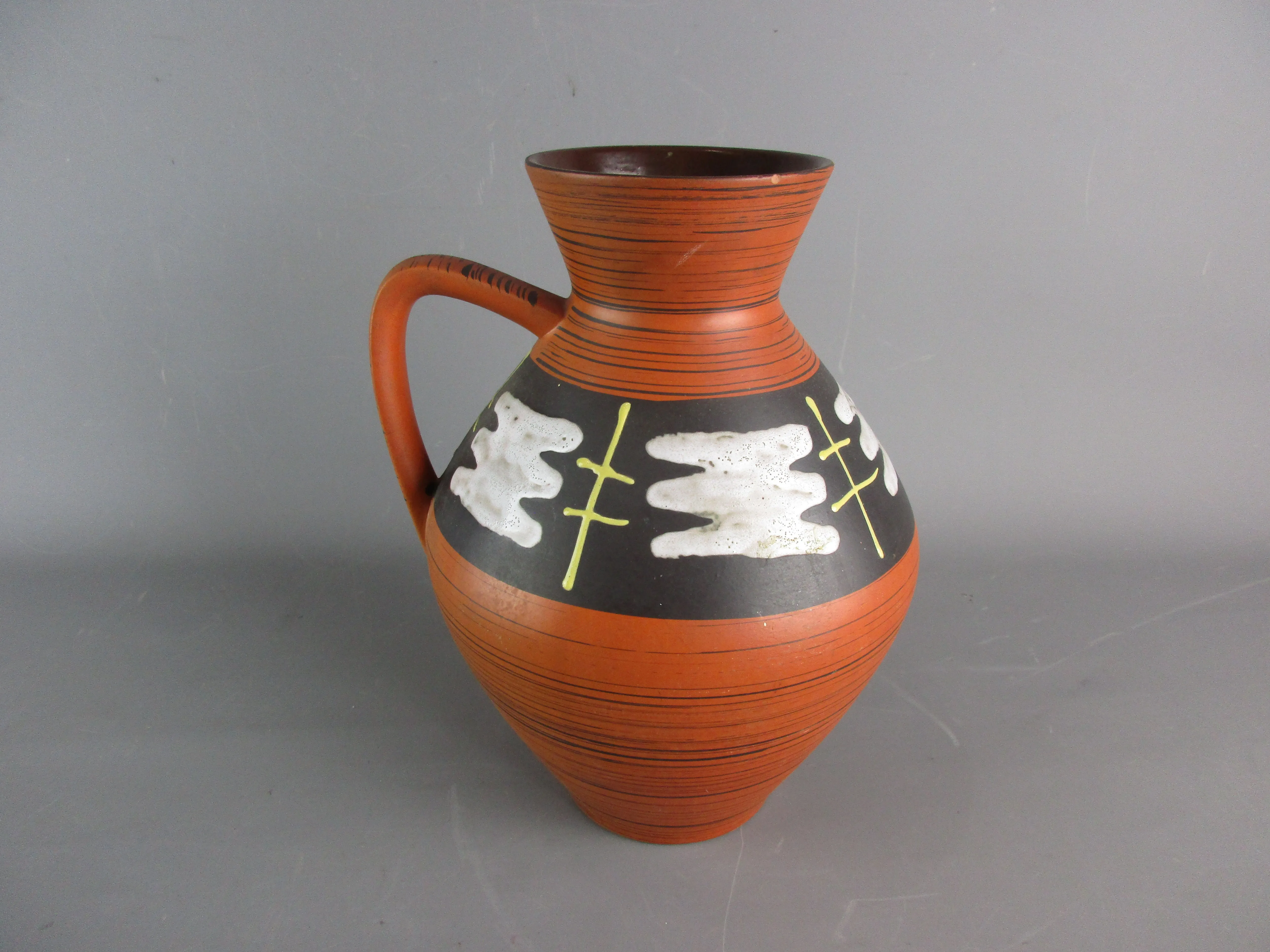 An Austrian Studio Pottery Abstract Design Jug / Vase Vintage Circa 1970's