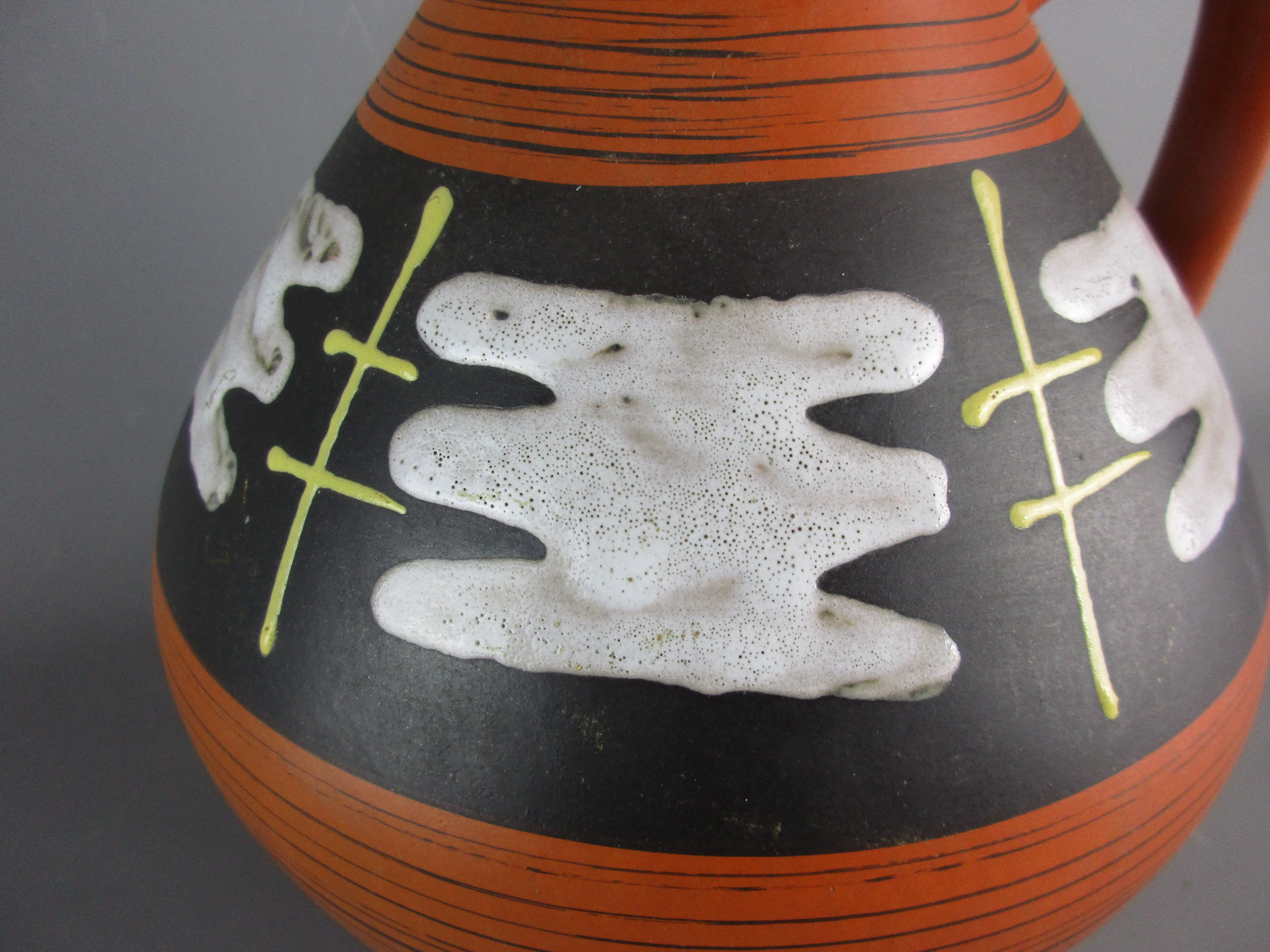 An Austrian Studio Pottery Abstract Design Jug / Vase Vintage Circa 1970's