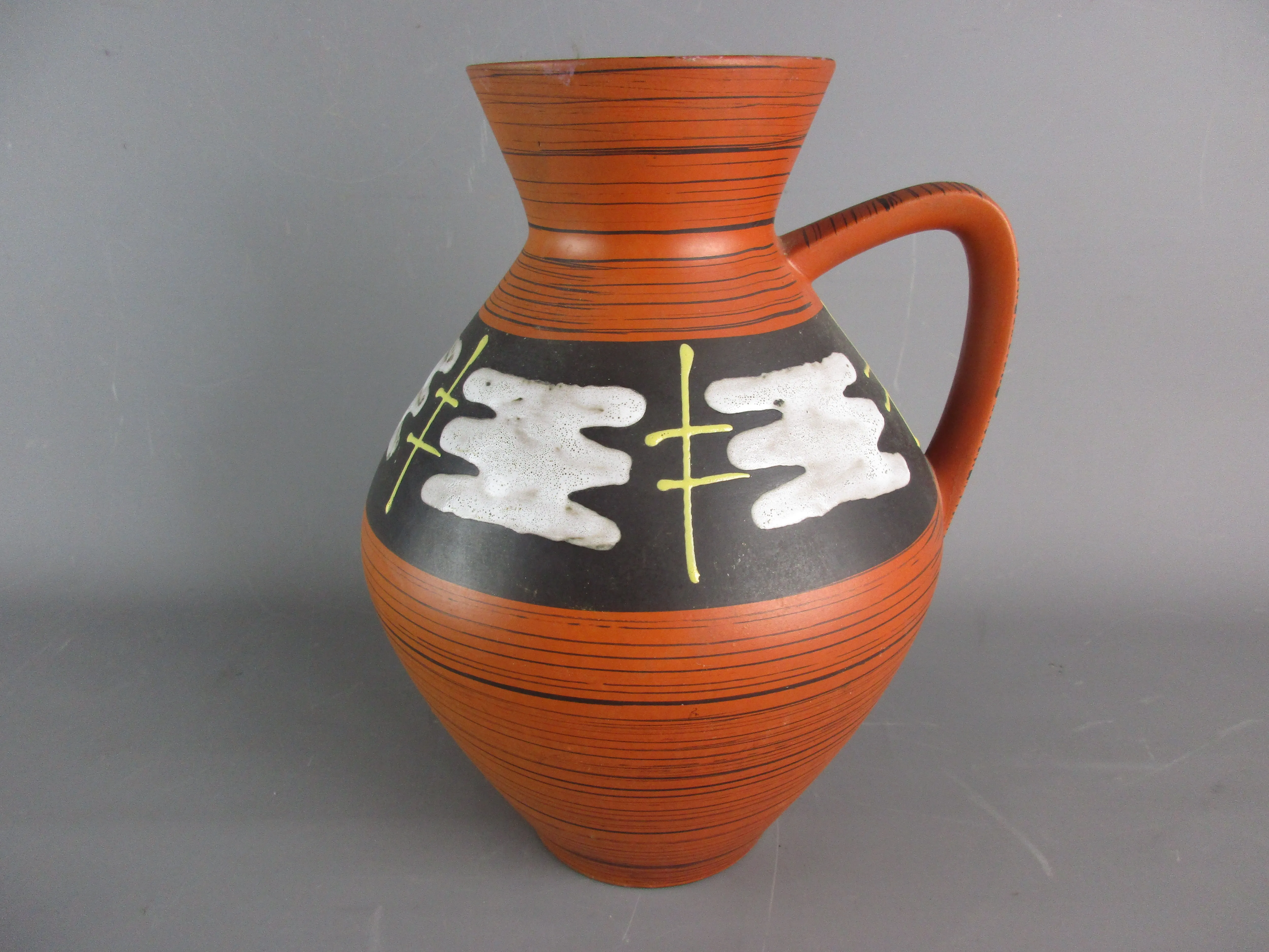 An Austrian Studio Pottery Abstract Design Jug / Vase Vintage Circa 1970's