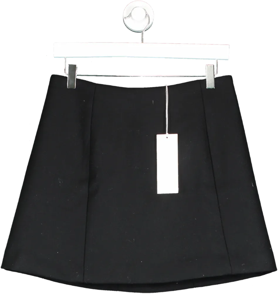 Arket Black Wool Blend Mini Skirt UK 10