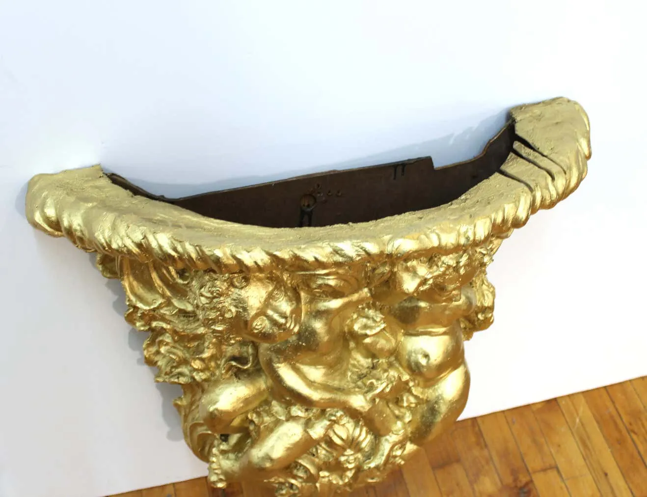 Baroque Revival Style Gilt Wall Bracket with Putti