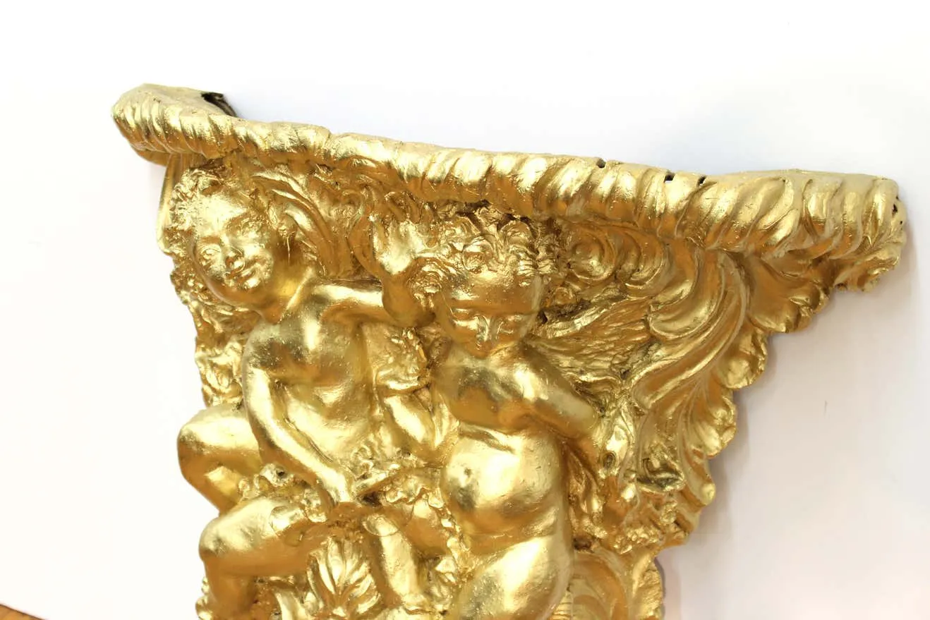 Baroque Revival Style Gilt Wall Bracket with Putti