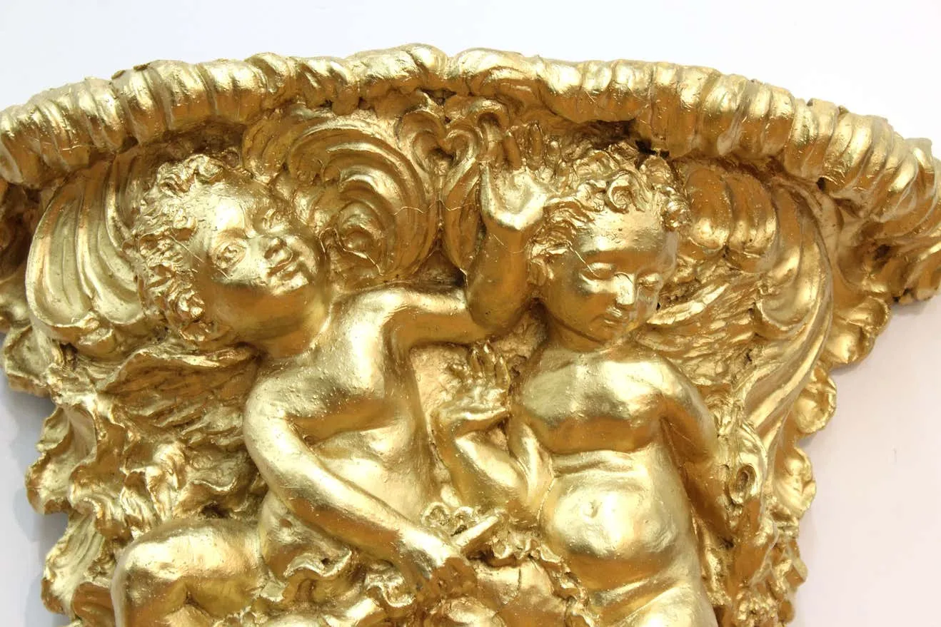 Baroque Revival Style Gilt Wall Bracket with Putti