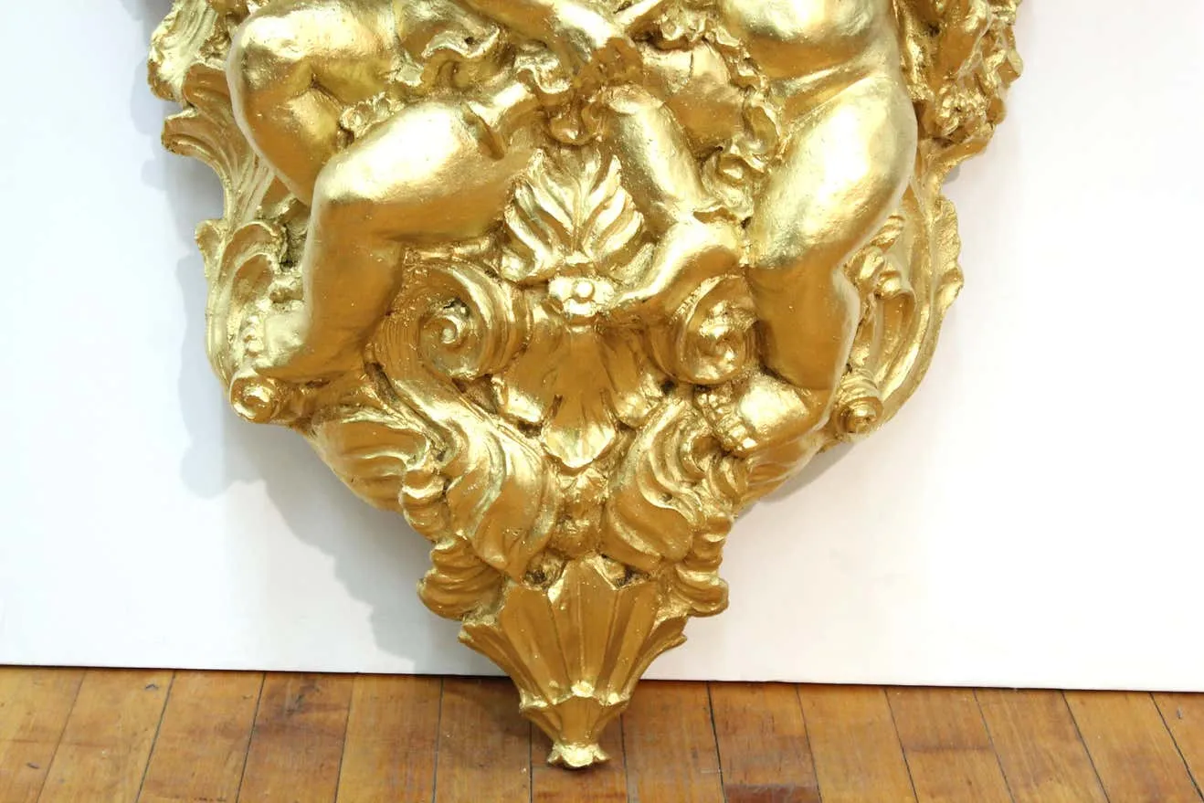 Baroque Revival Style Gilt Wall Bracket with Putti