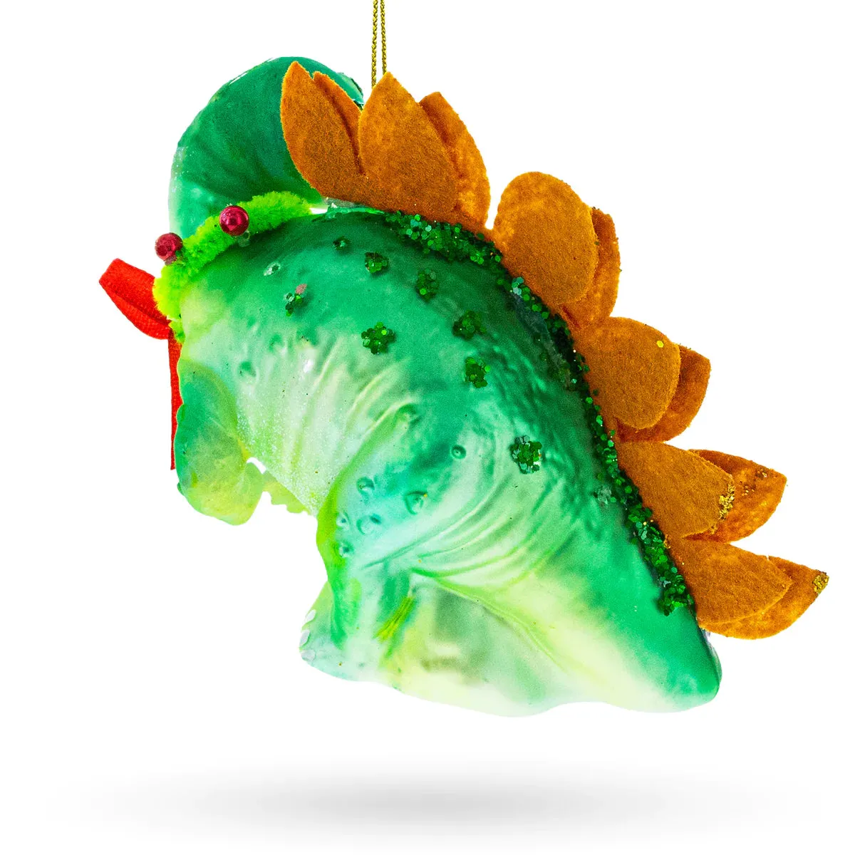 Bashful Stegosaurus Green Dinosaur Ornament