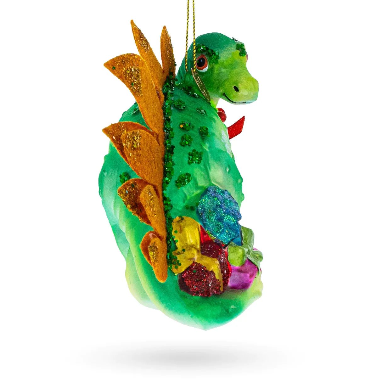 Bashful Stegosaurus Green Dinosaur Ornament