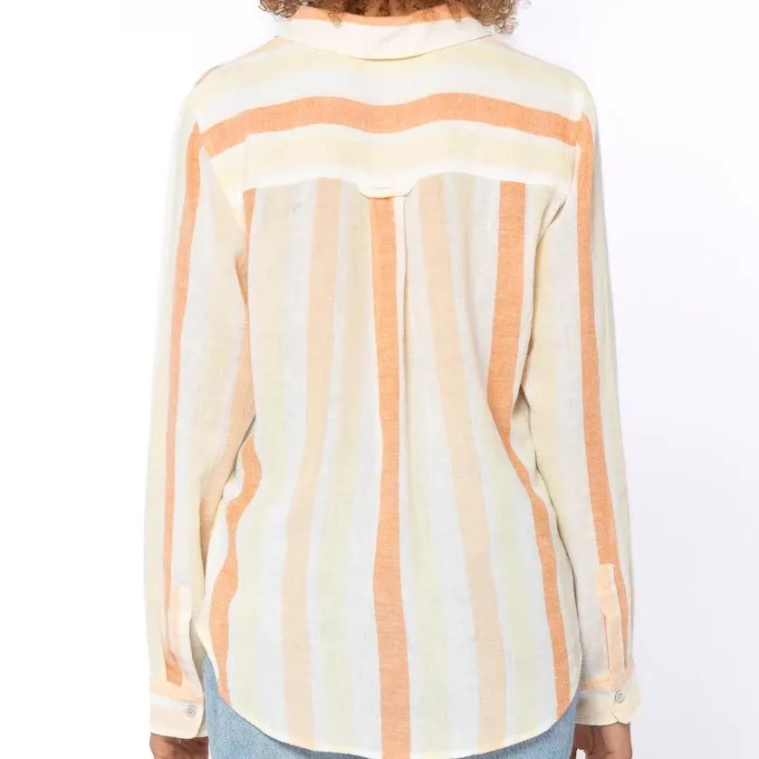 Bennett Long Sleeve Button Down (Clay Stripes)