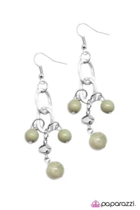 Best Day Ever Olive Green and Silver earrings - Paparazzi Accessories