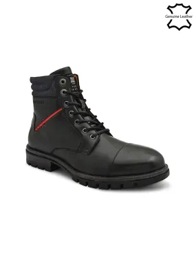 Black Cap toe Lace up boots