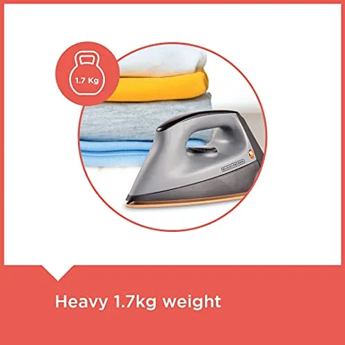 Black   Decker Heavy Weight Non-Stick Electric Dry Iron (1100 Watt) BXIR1102IN