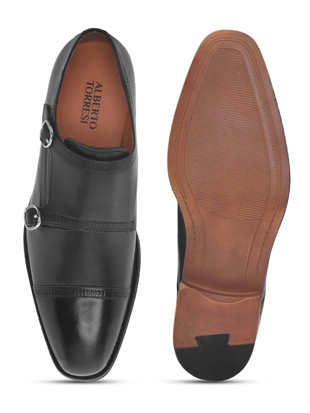 Black Leather Slip On Shoes For Men