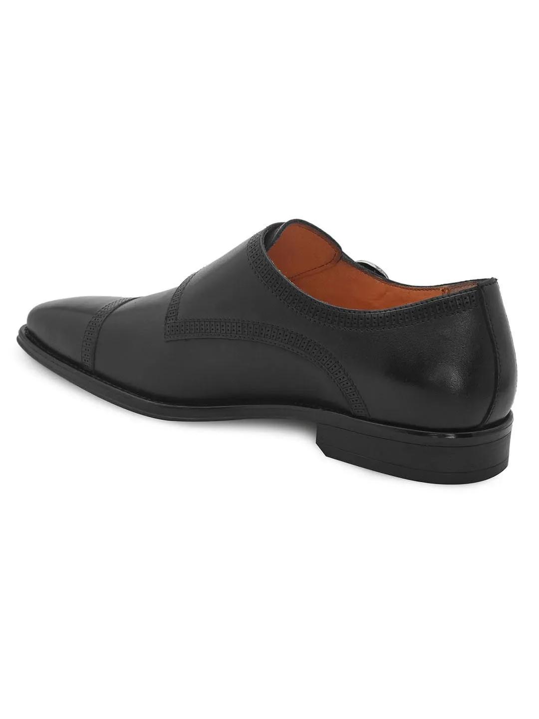 Black Leather Slip On Shoes For Men