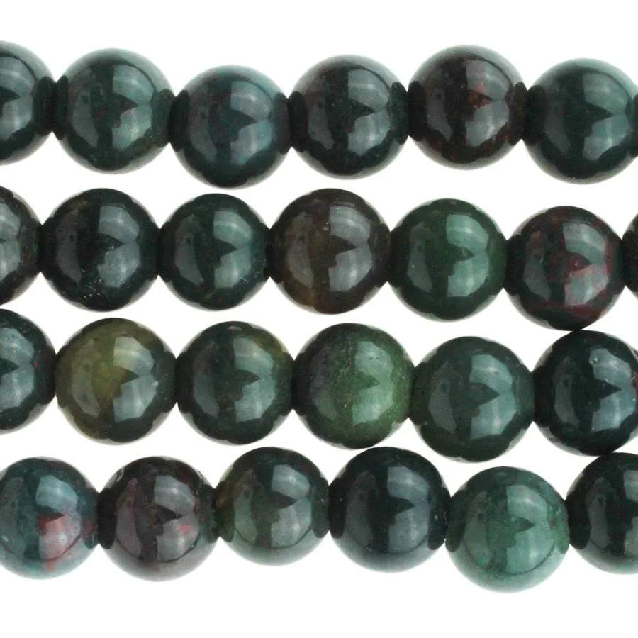 Bloodstone 8mm Large Hole Round - 8-Inch