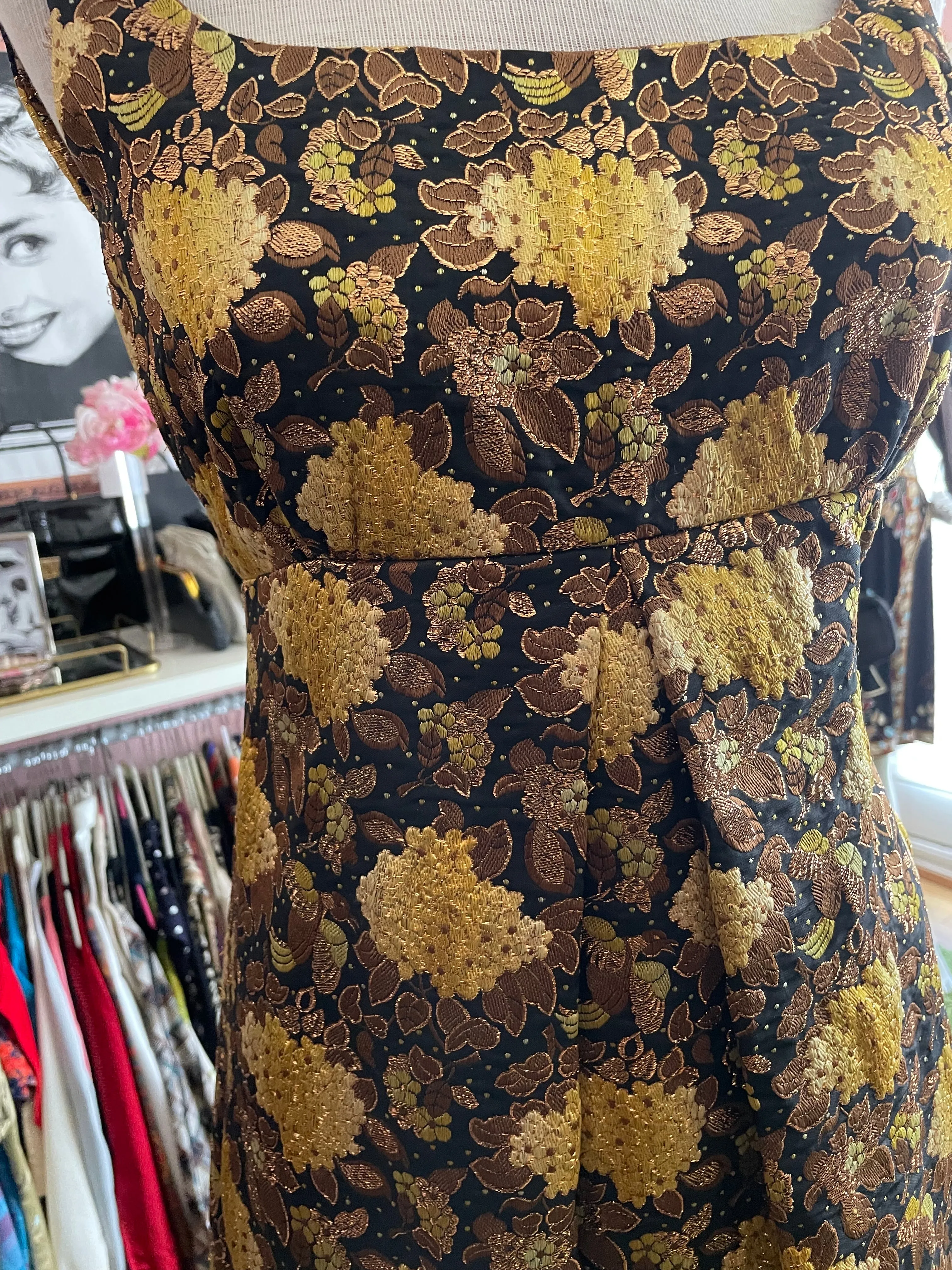 Brocade Floral Gown with Matching Jacket