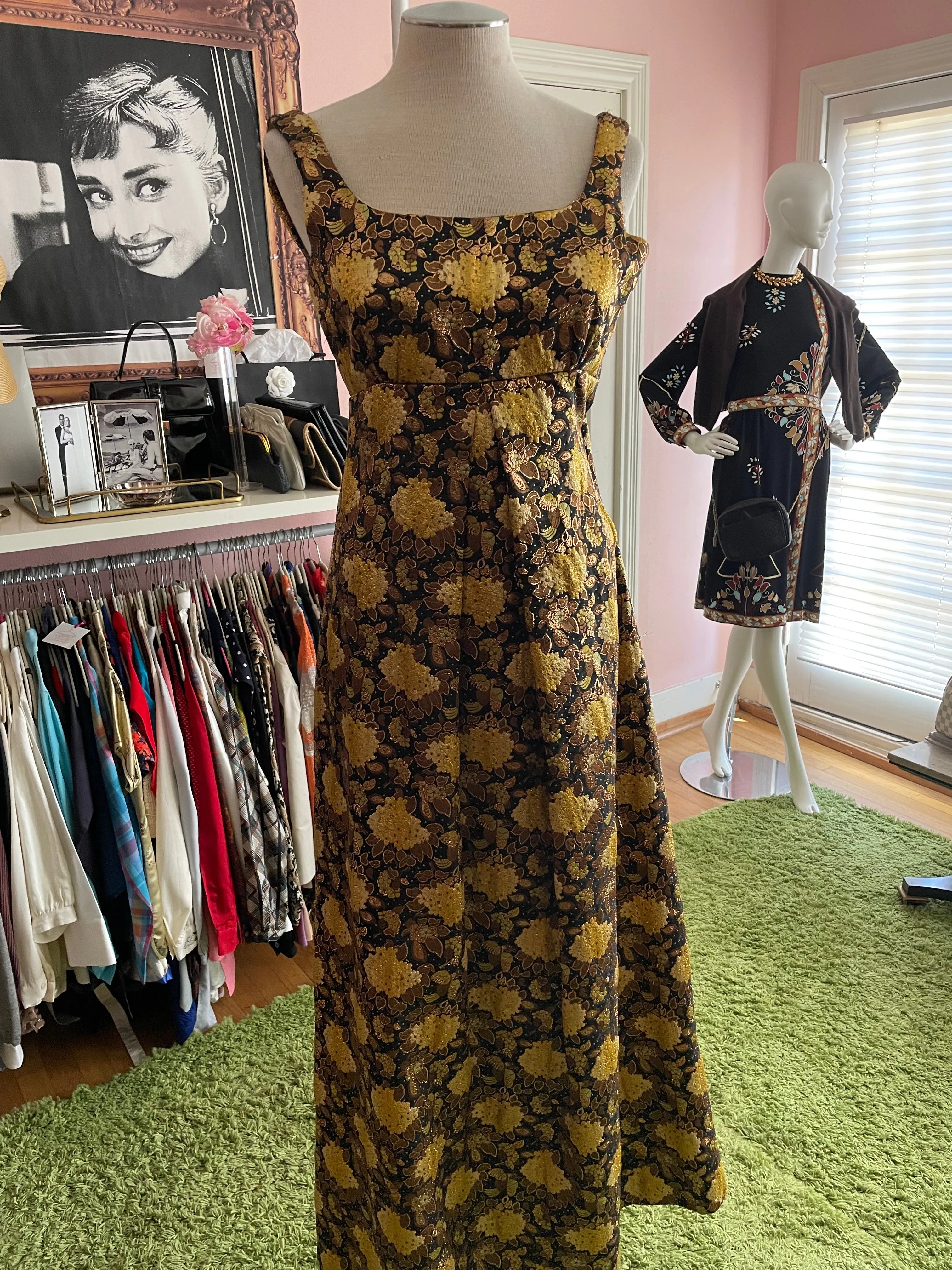 Brocade Floral Gown with Matching Jacket