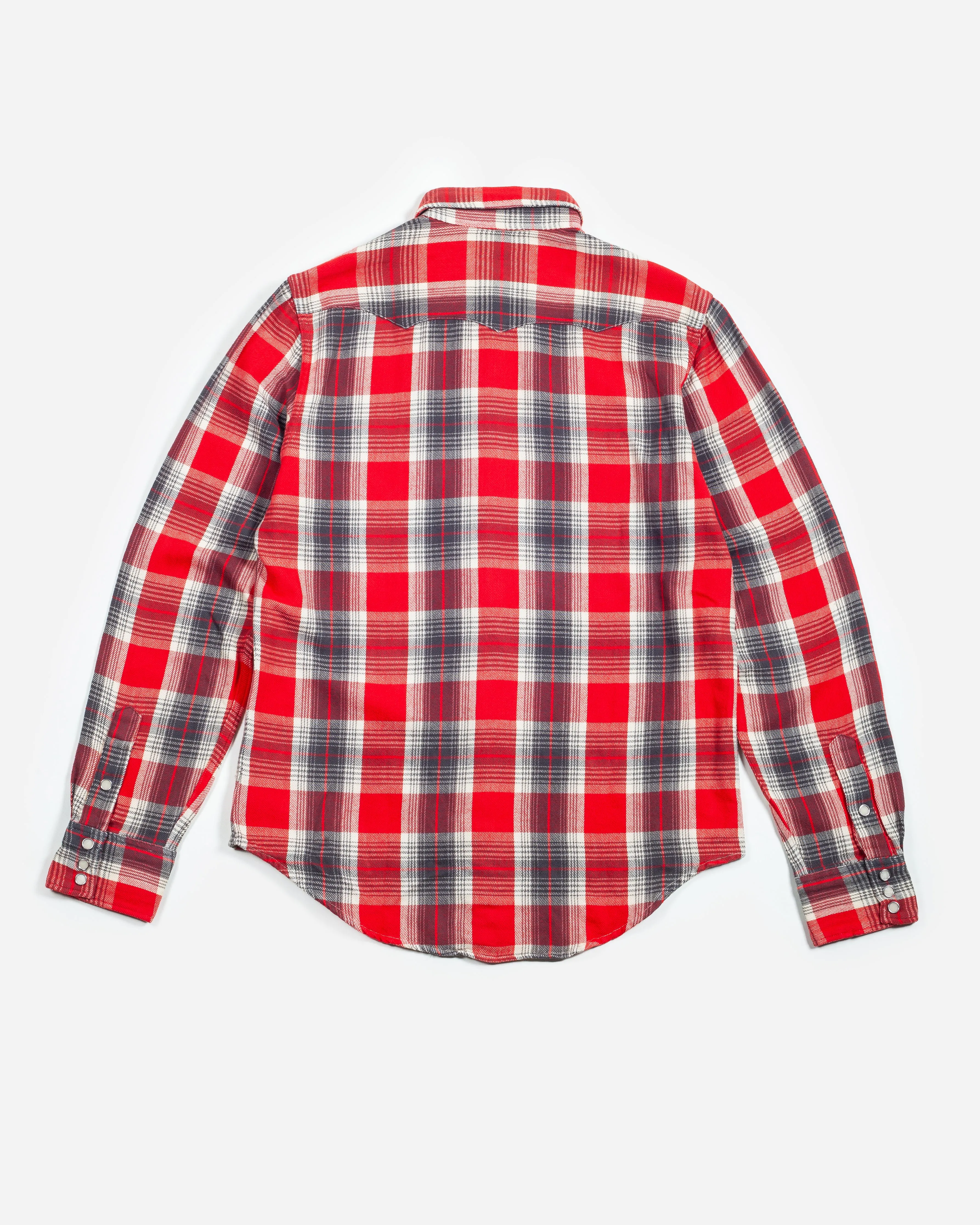 BUFFALO WESTERN CHECKED SHIRT - RED/GREY