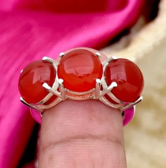 Carnelian 925 Solid Sterling Silver Handmade Ring