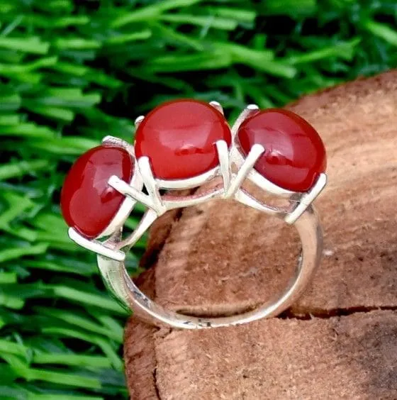 Carnelian 925 Solid Sterling Silver Handmade Ring