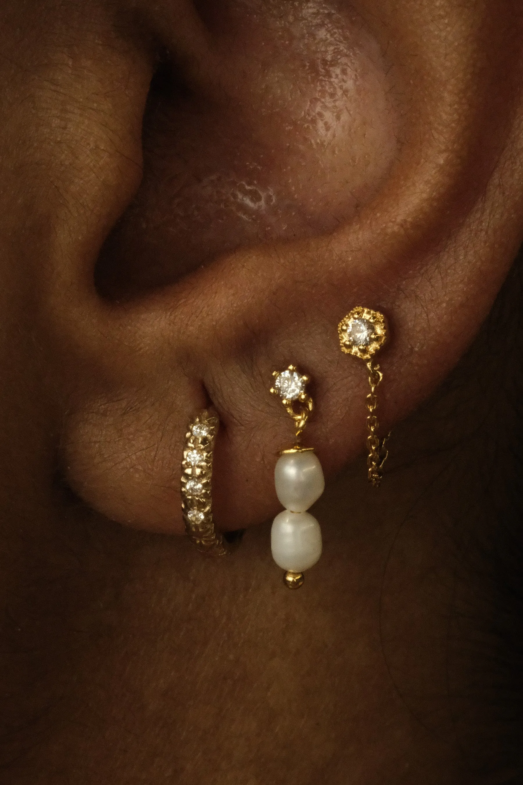 Double Mini Pearl Studs