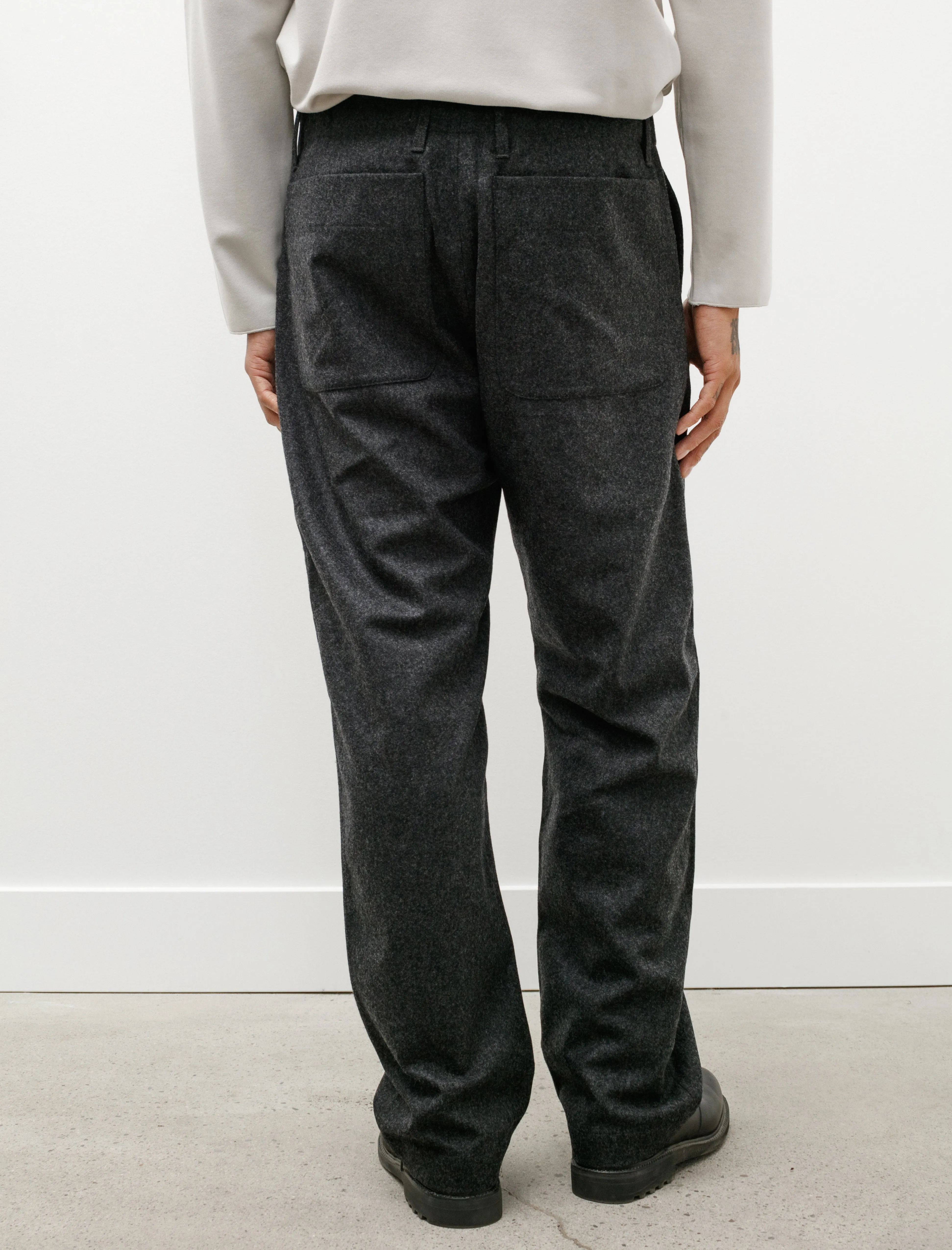 Fox Pants Wool Flannel Charcoal