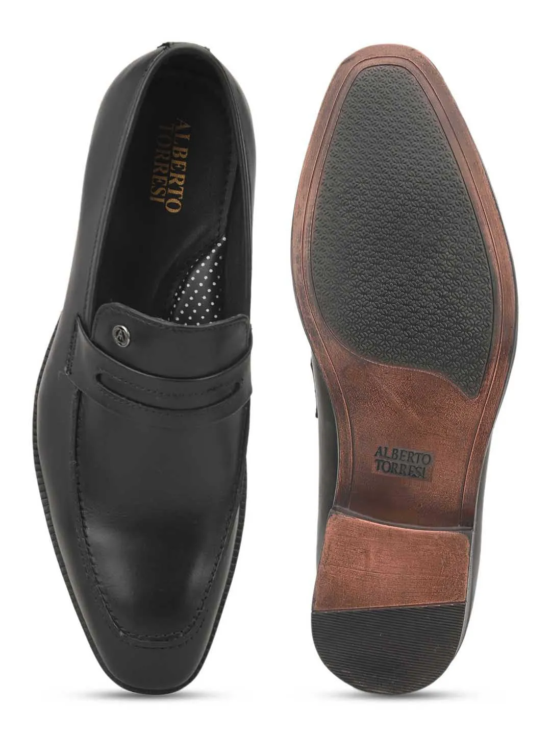 Genuine Leather Black Office/ Dress Formal Slip On Shoes