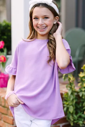 Girls: All I Ask Lavender Purple Ruffled Top