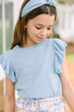 Girls: Certain Joy Light Blue Knit Top