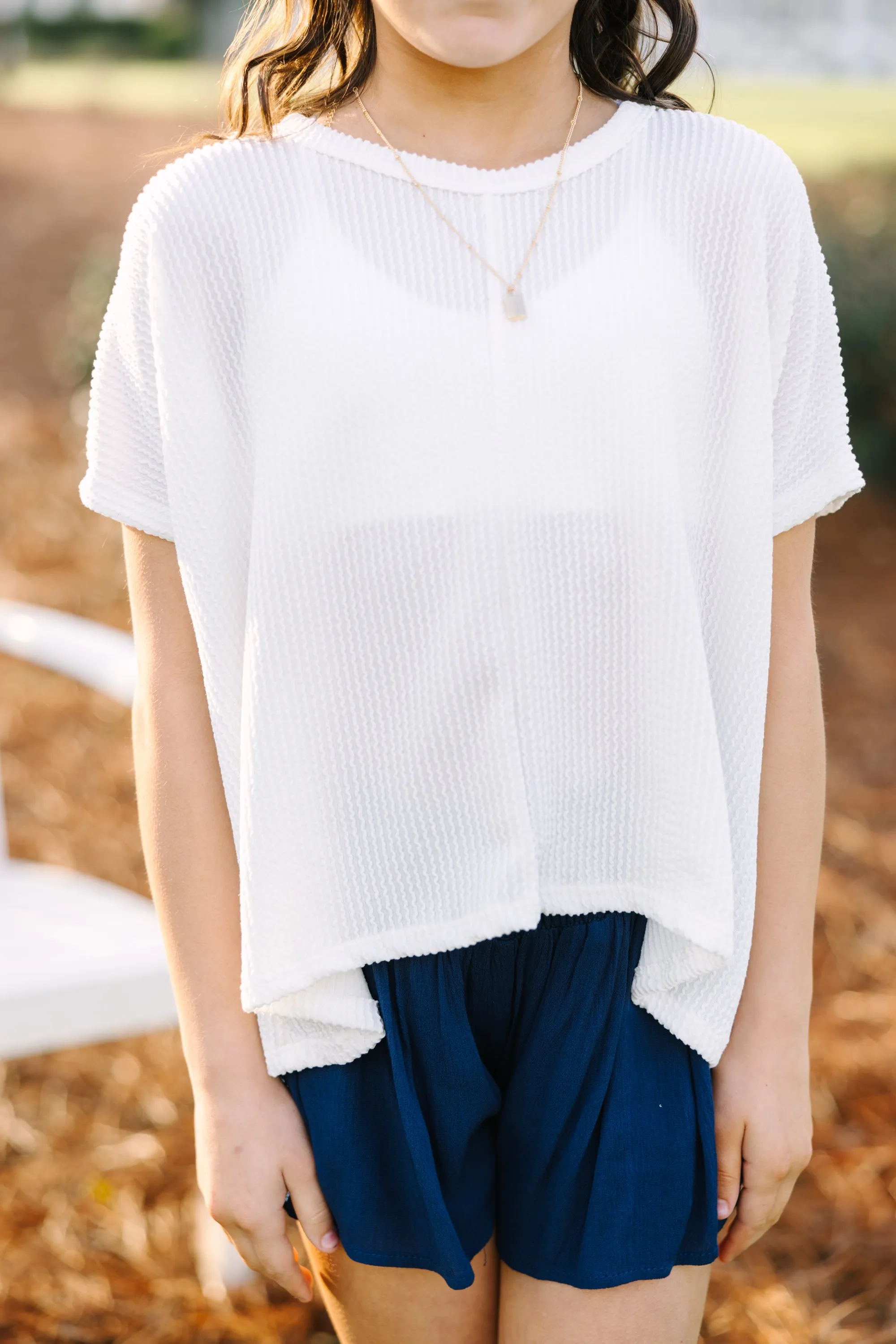 Girls: Confident Decisions White Ribbed Top