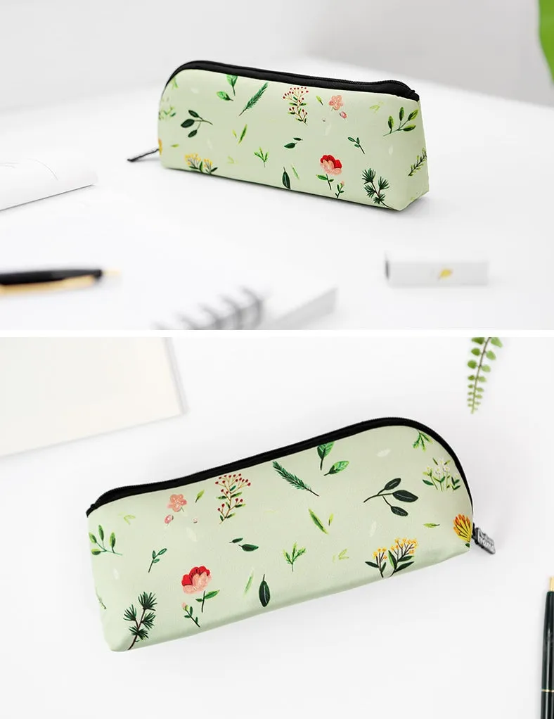 Green Forest Graphic Pencil Cases Stationery Zipper School 19cm Office Cosmetics Pouches Artists Designer Prints Gifts Bags Purses Students Girls Cute Teens