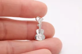 Guitar Charm, 925 Sterling Silver, 677