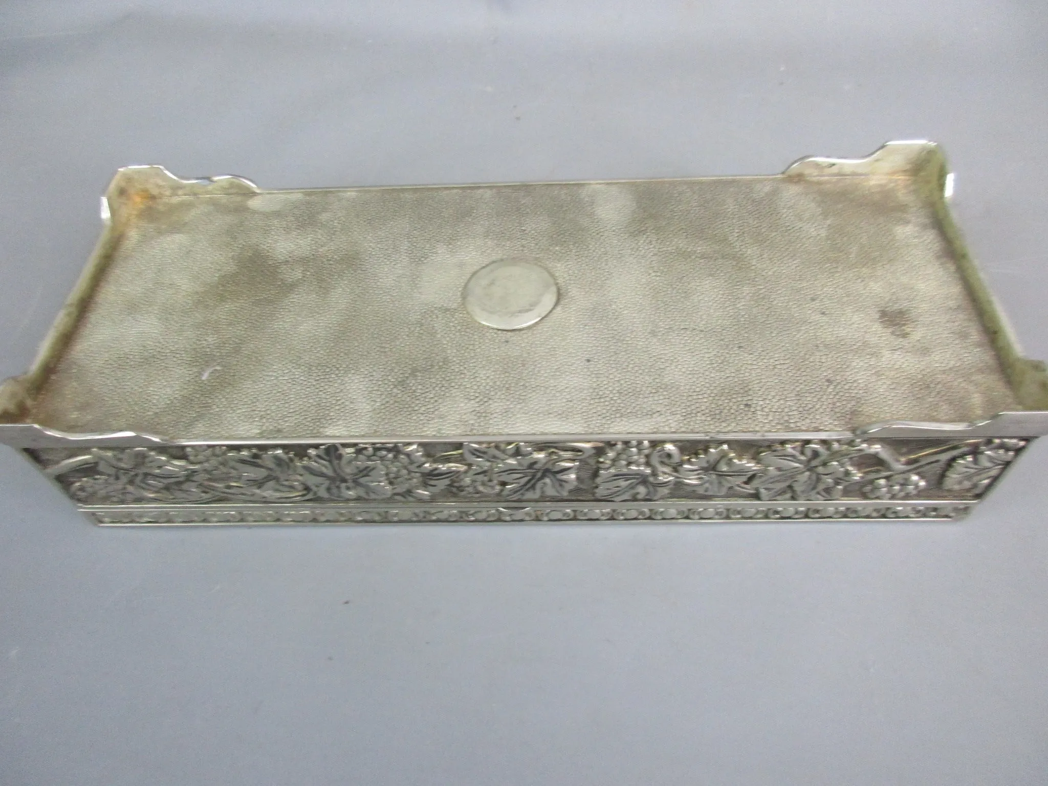 Italian Silver Plate Jewellery Box Vintage 20th Century